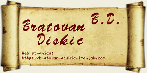 Bratovan Diskić vizit kartica